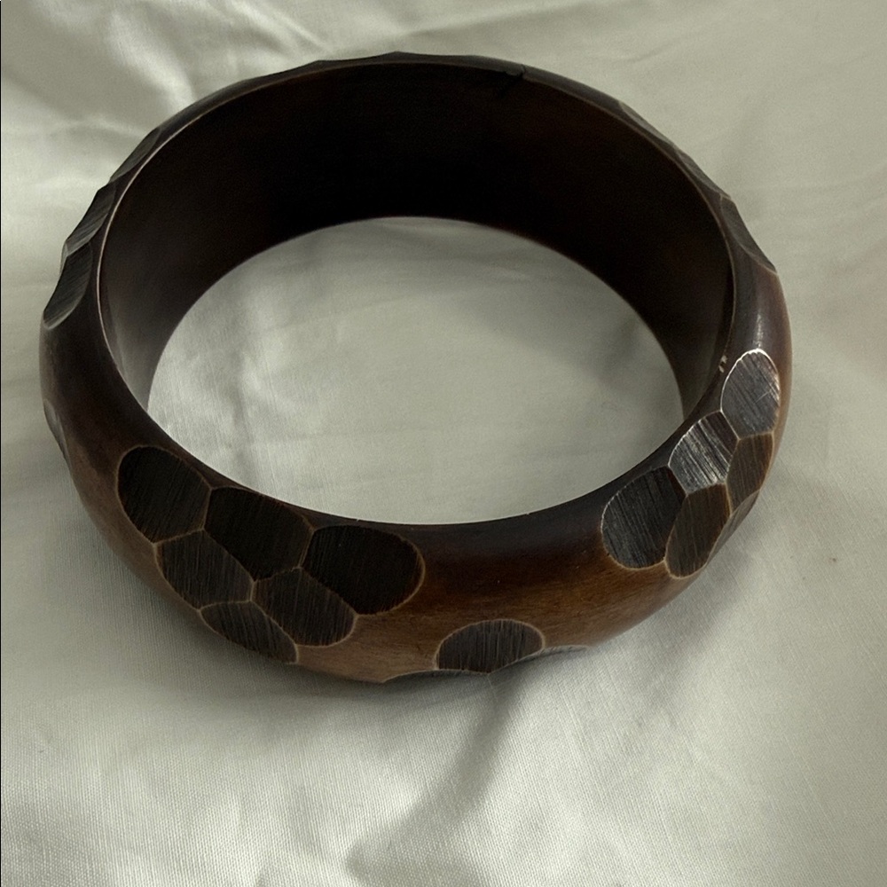 Brown Wooden Bangle Bracelet